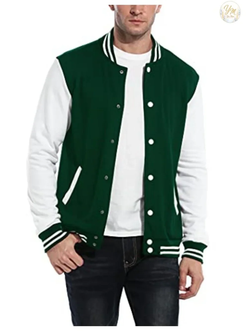 Men's Slim Fit Varsity Jacket Letterman Bomber Cotton Blend